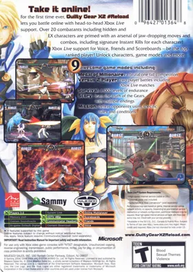 Guilty Gear X2 Reload The Midnight Carnival (USA) box cover back